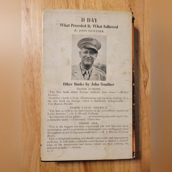 1944 D DAY by JOHN GUNTHER Hardcover Book 1st Edition W/Dust Jacket - Picture 3 of 15